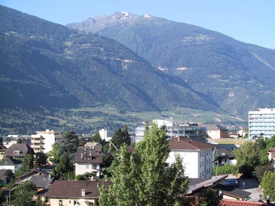 Sierre vue de l’appartement qu’on nous a prêté.