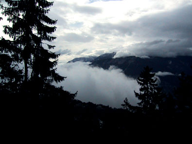 La montagne au matin (vue du chalet).