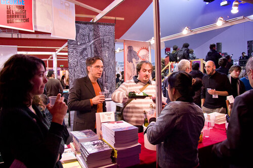Apéro sur le stand Wallonie Bruxelles