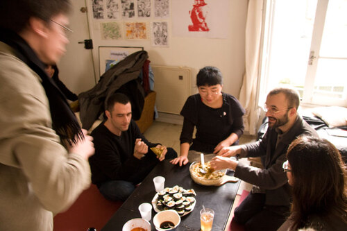Lucas Méthé, Gabriel Dumoulin, Juhyun, Thomas et Sunyoung