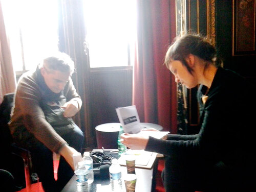Jean-François et Joanna en préparation d’interview.